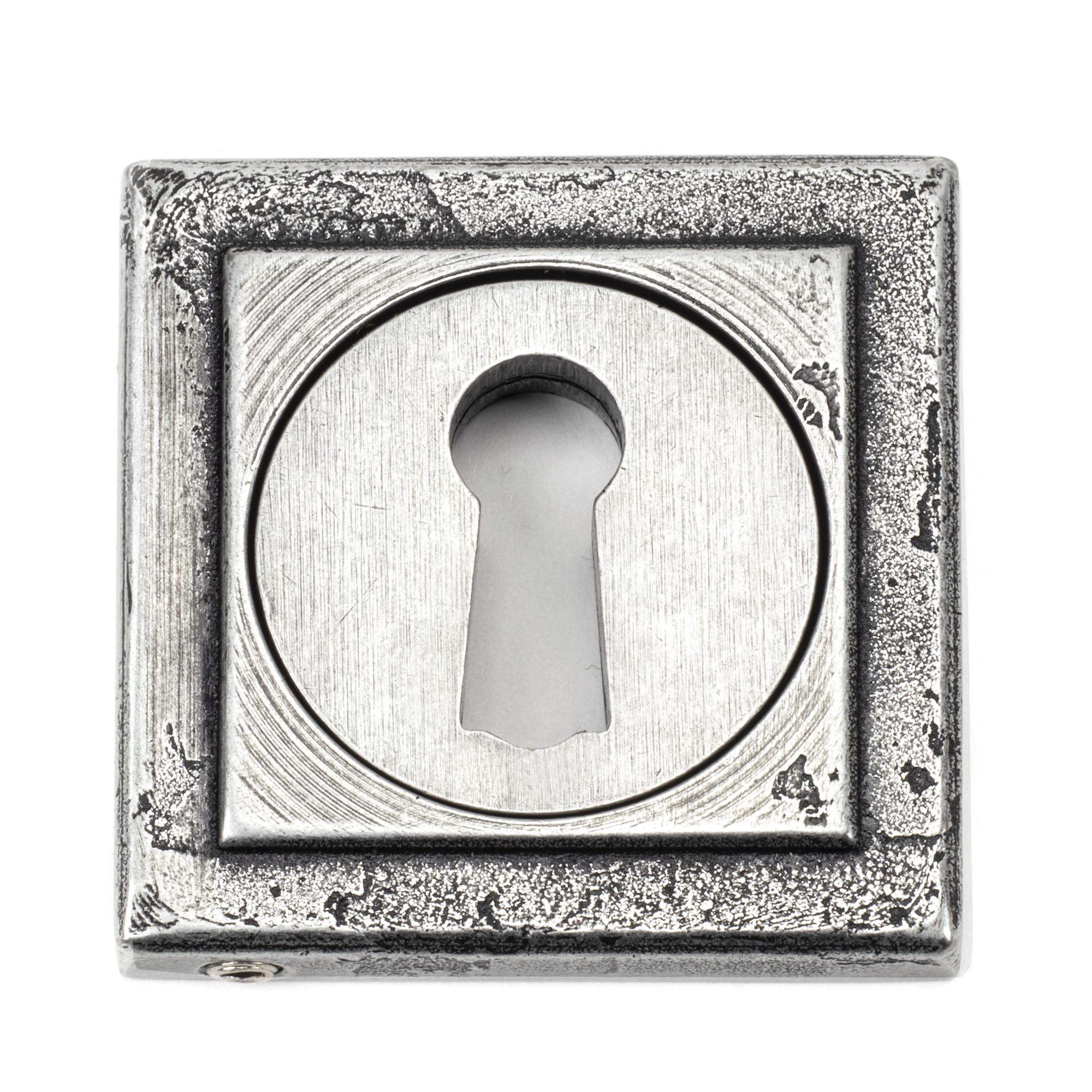 pewter round escutcheon (square)