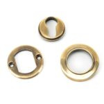 aged brass round euro escutcheon (plain)