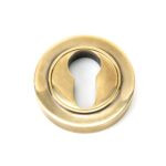 aged brass round euro escutcheon (plain)