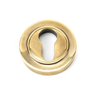 aged brass round euro escutcheon (plain)