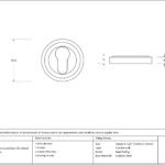 aged brass round euro escutcheon (art deco)