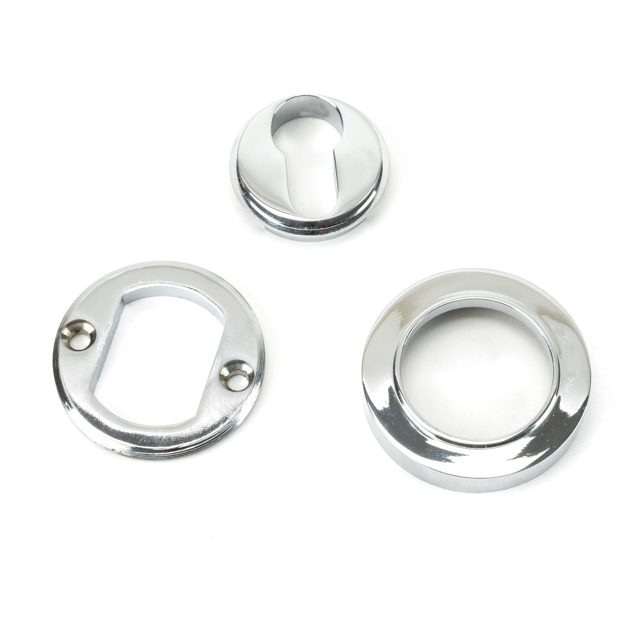 polished chrome round euro escutcheon (plain)