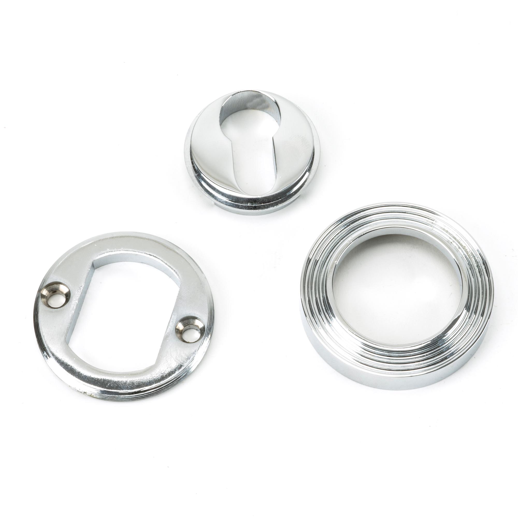polished chrome round euro escutcheon (beehive)