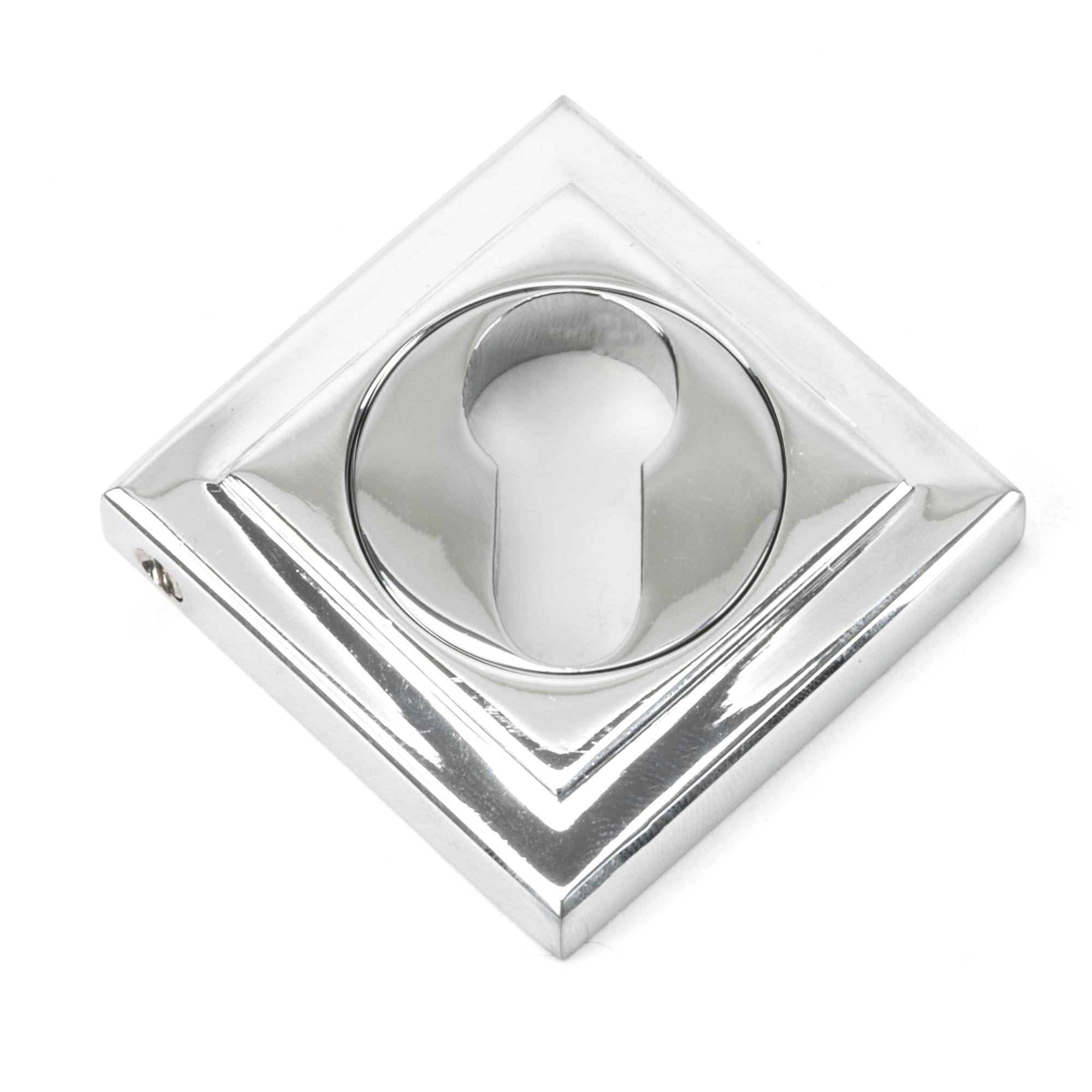 polished chrome round euro escutcheon (square)