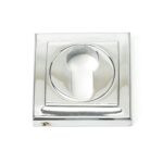 polished chrome round euro escutcheon (square)