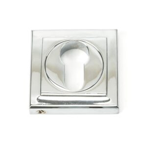 polished chrome round euro escutcheon (square)