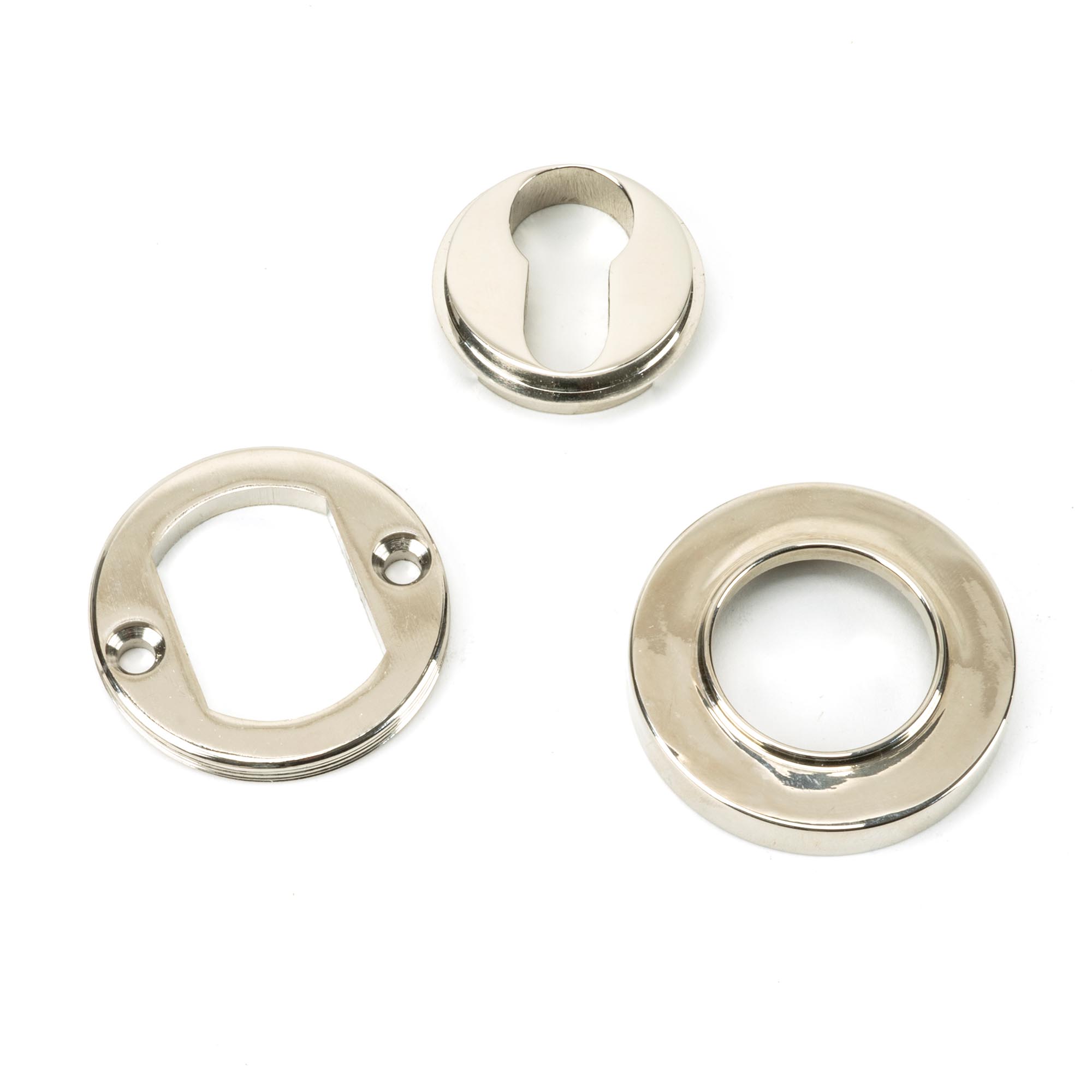 polished nickel round euro escutcheon (plain)