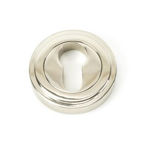 polished nickel round euro escutcheon (art deco)