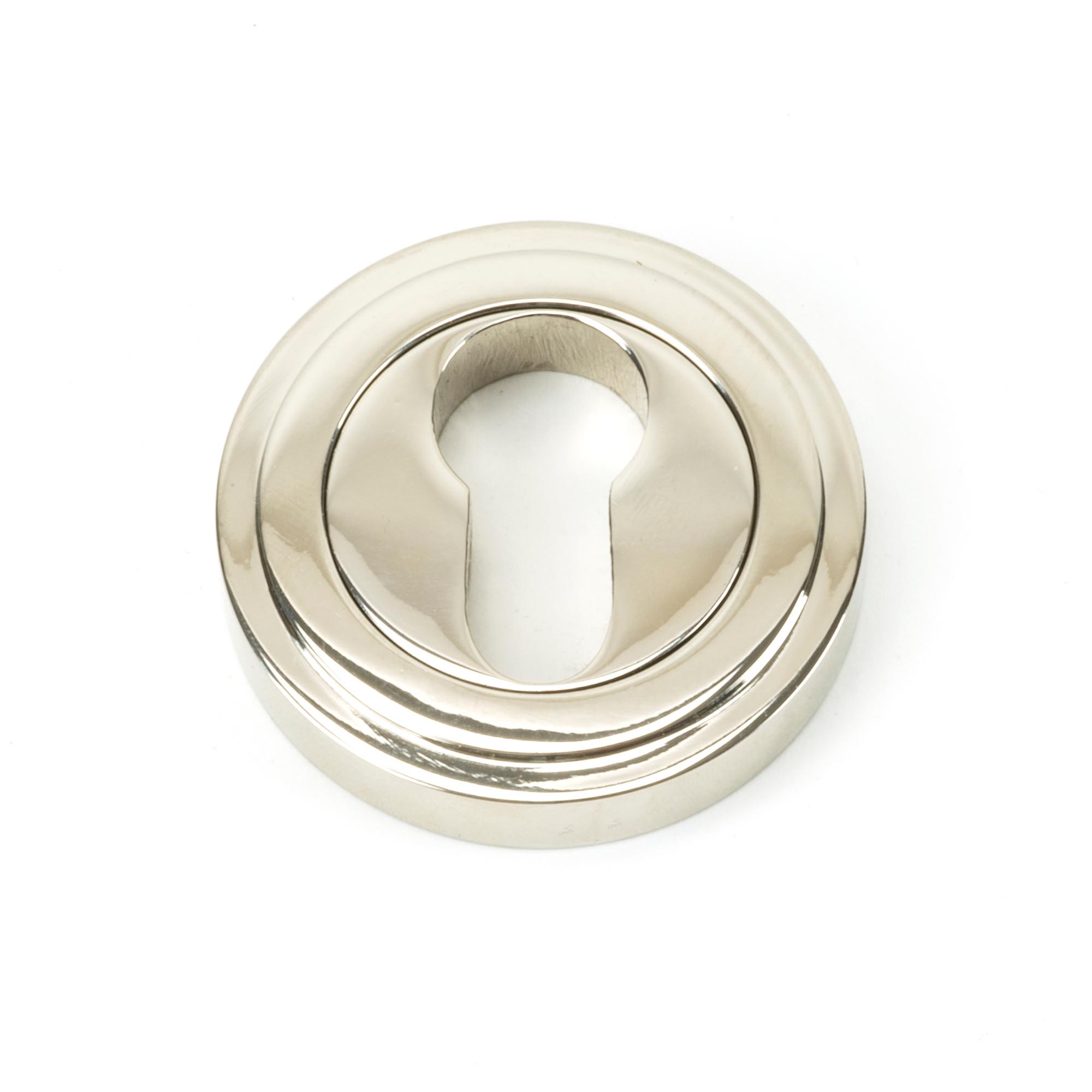 polished nickel round euro escutcheon (art deco)