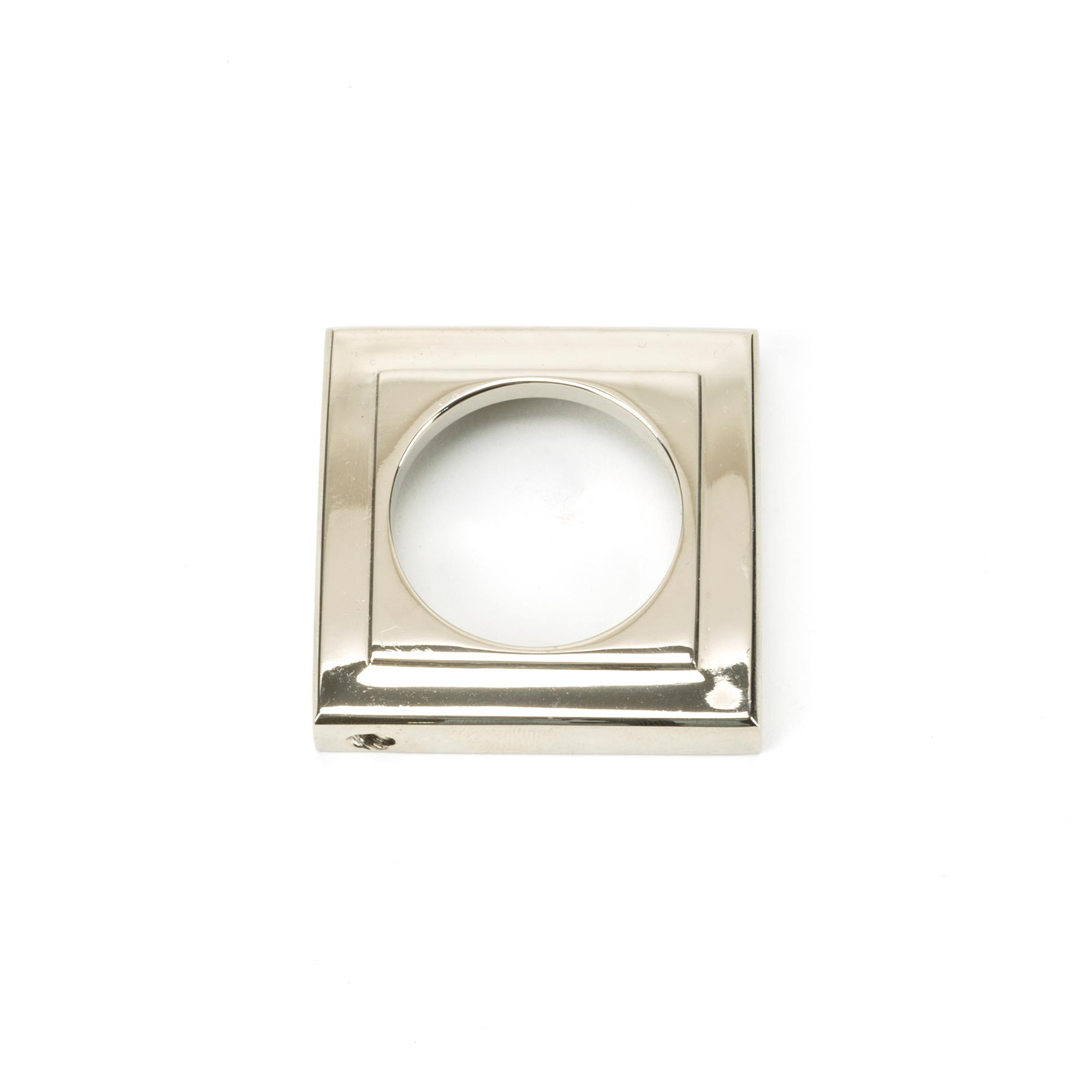 polished nickel round euro escutcheon (square)
