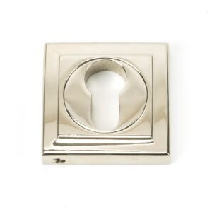 polished nickel round euro escutcheon (square)