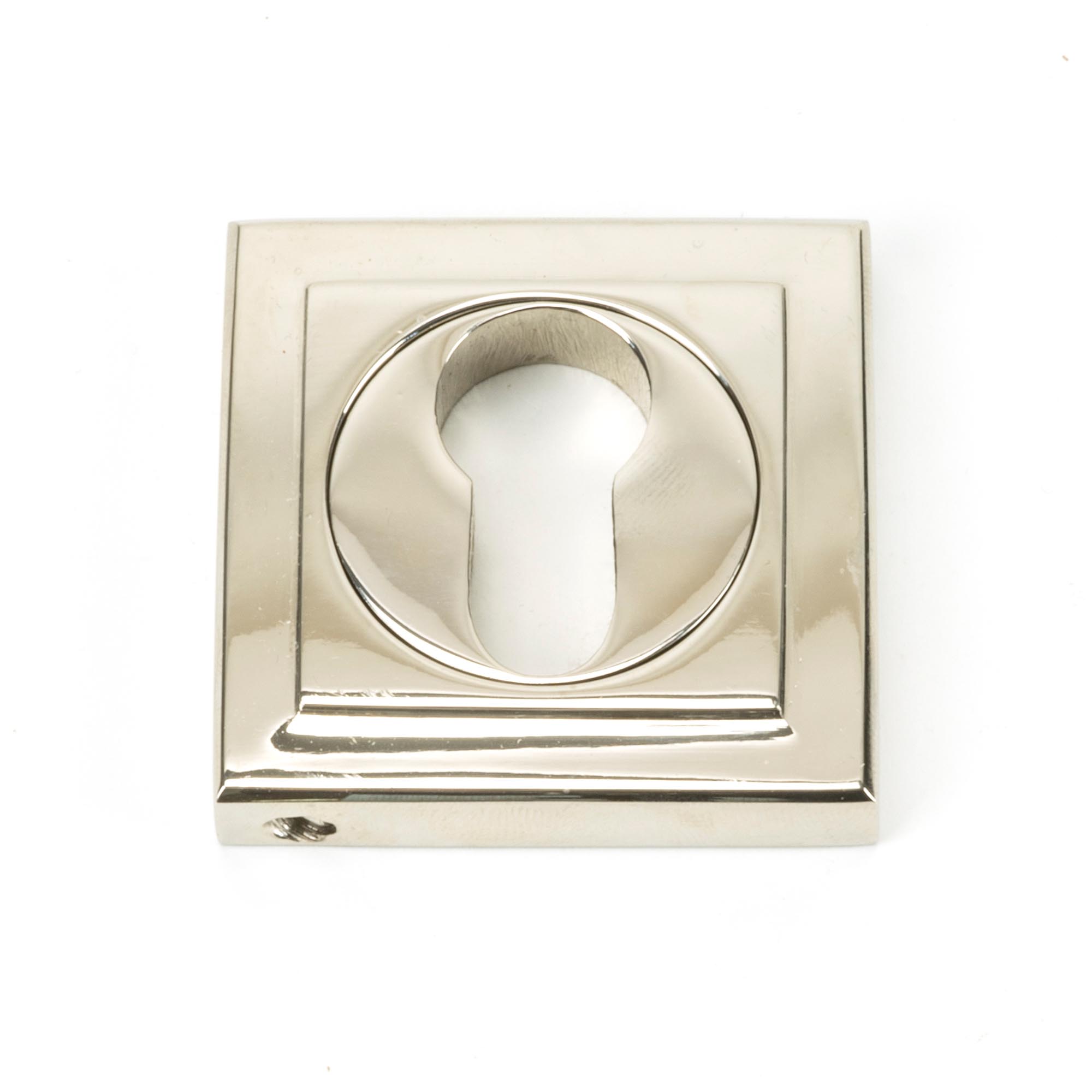 polished nickel round euro escutcheon (square)