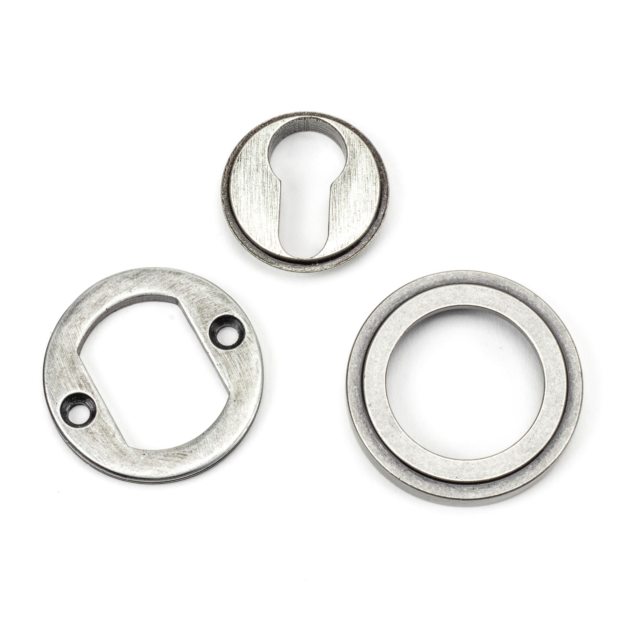 pewter round euro escutcheon (art deco)