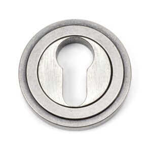 pewter round euro escutcheon (art deco)