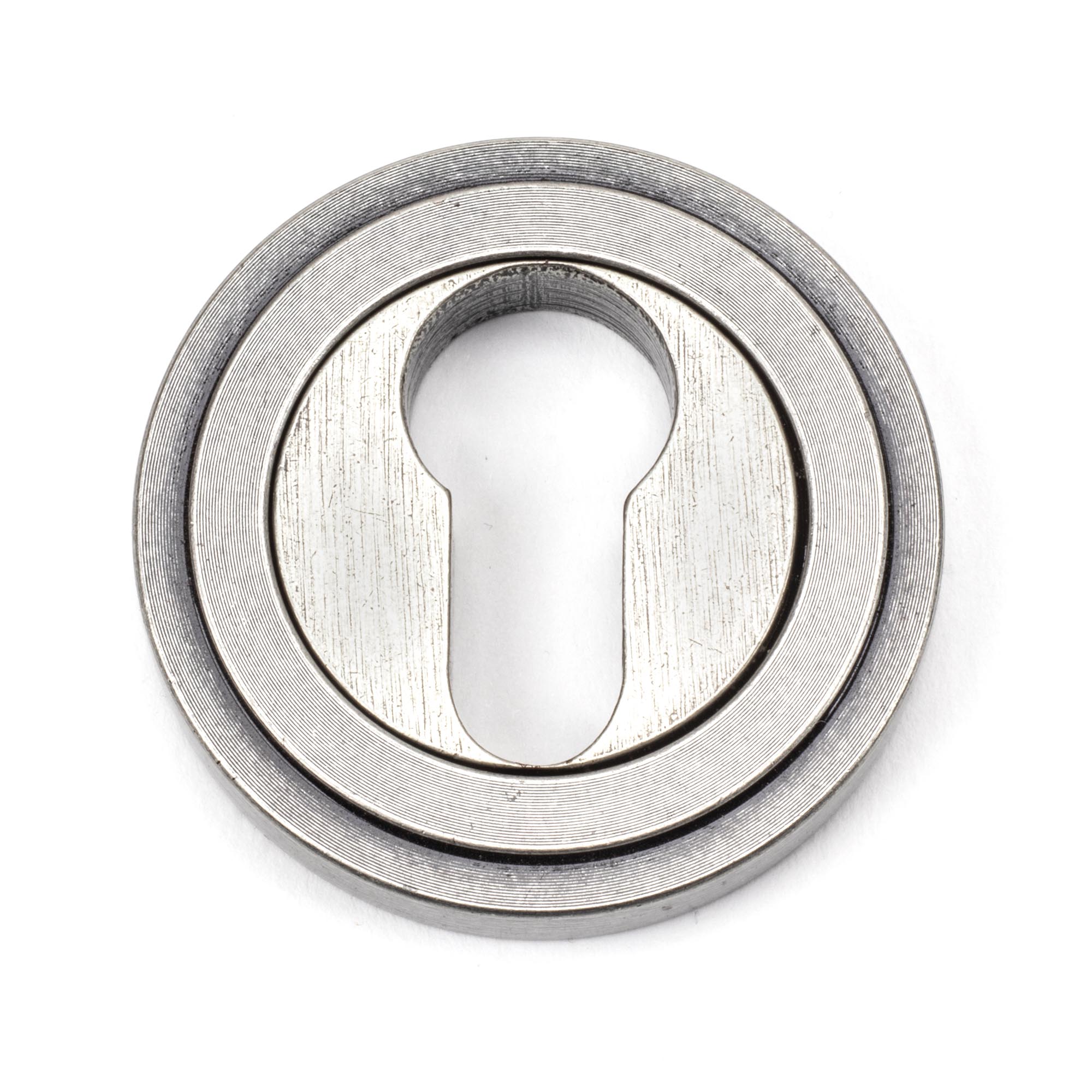 pewter round euro escutcheon (art deco)