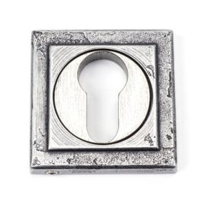 pewter round euro escutcheon (square)