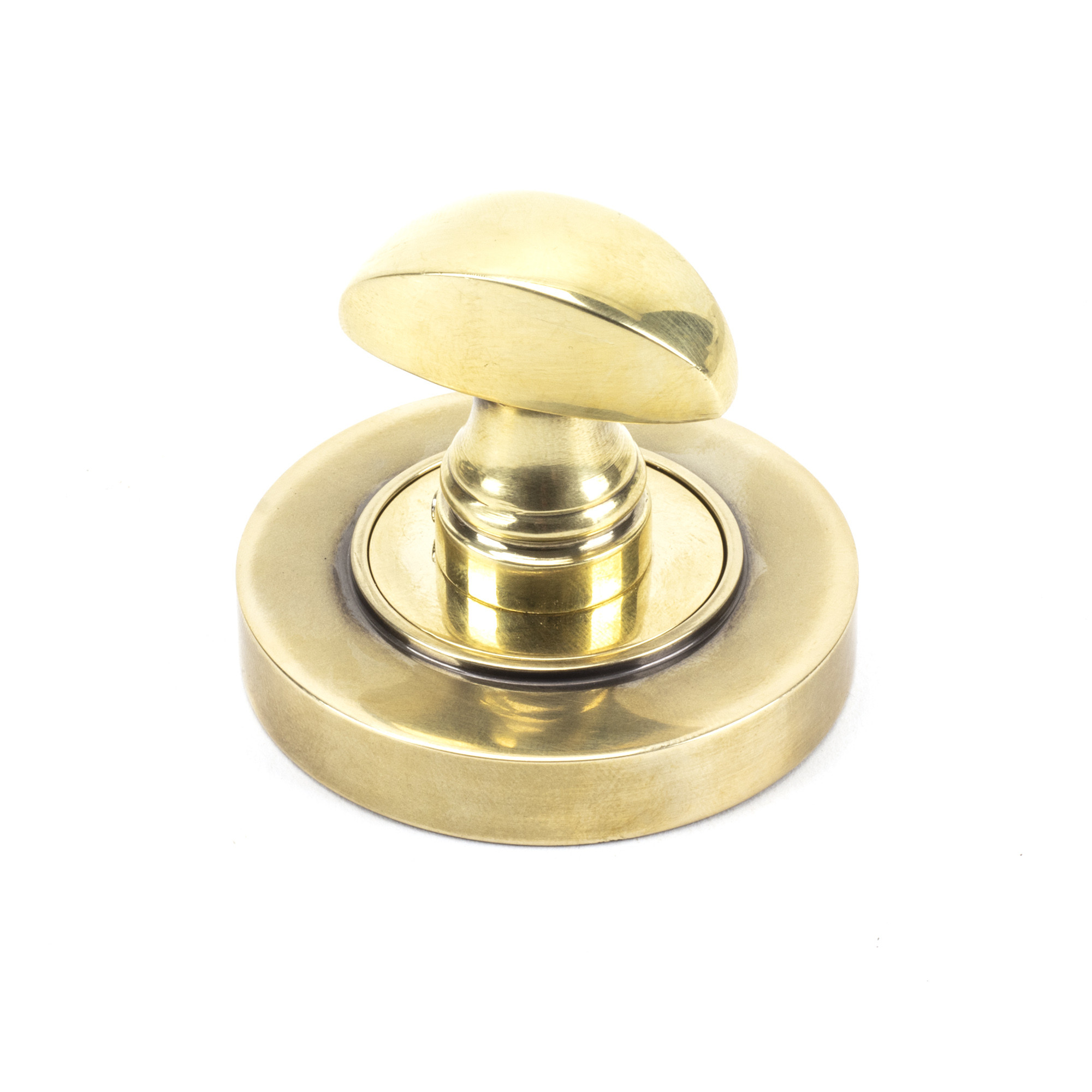 aged brass round thumbturn set (plain)