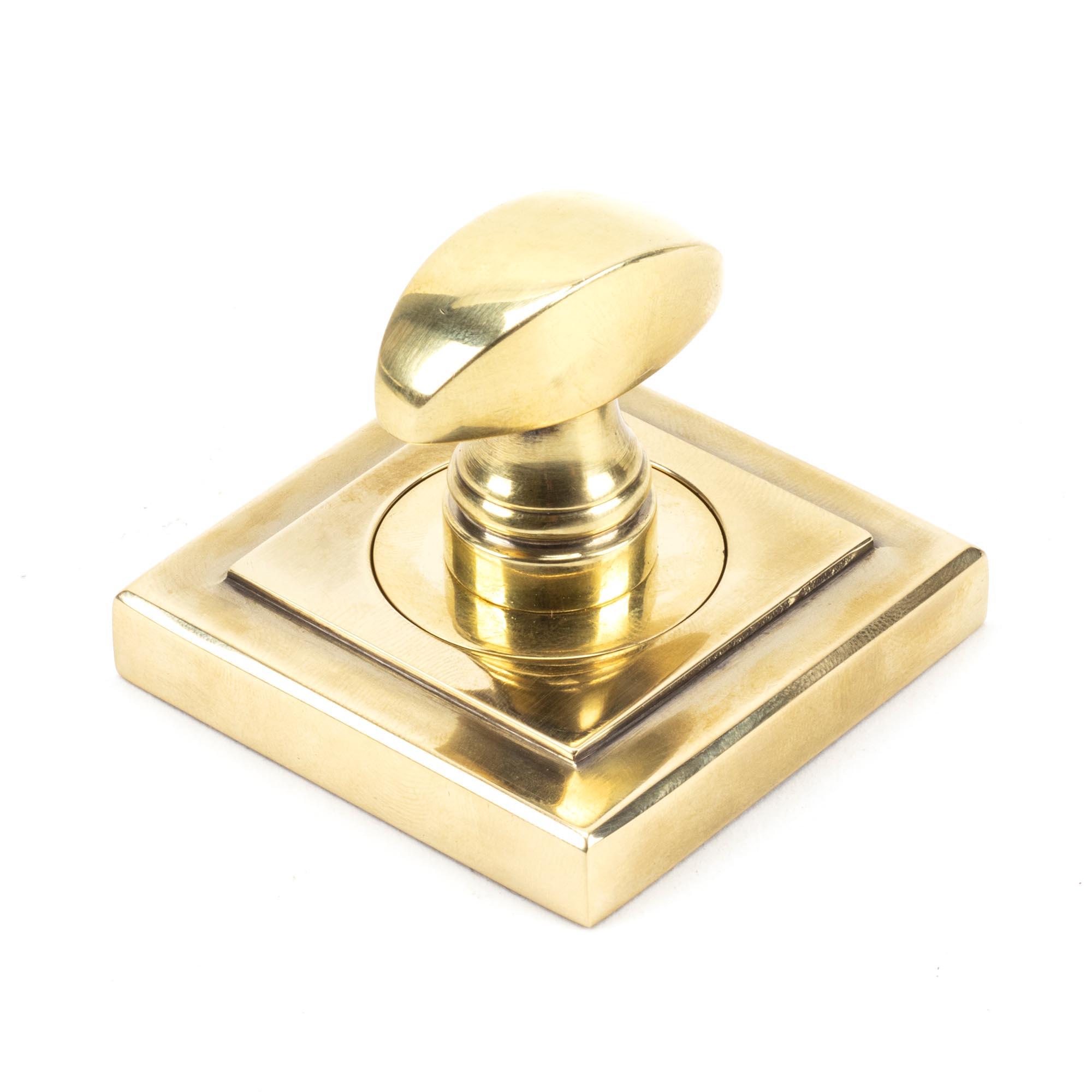 aged brass round thumbturn set (square)