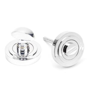 polished chrome round thumbturn set (art deco)