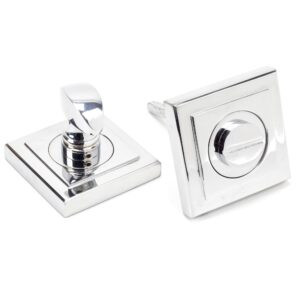 polished chrome round thumbturn set (square)