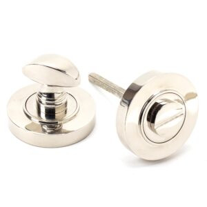 polished nickel round thumbturn set (plain)