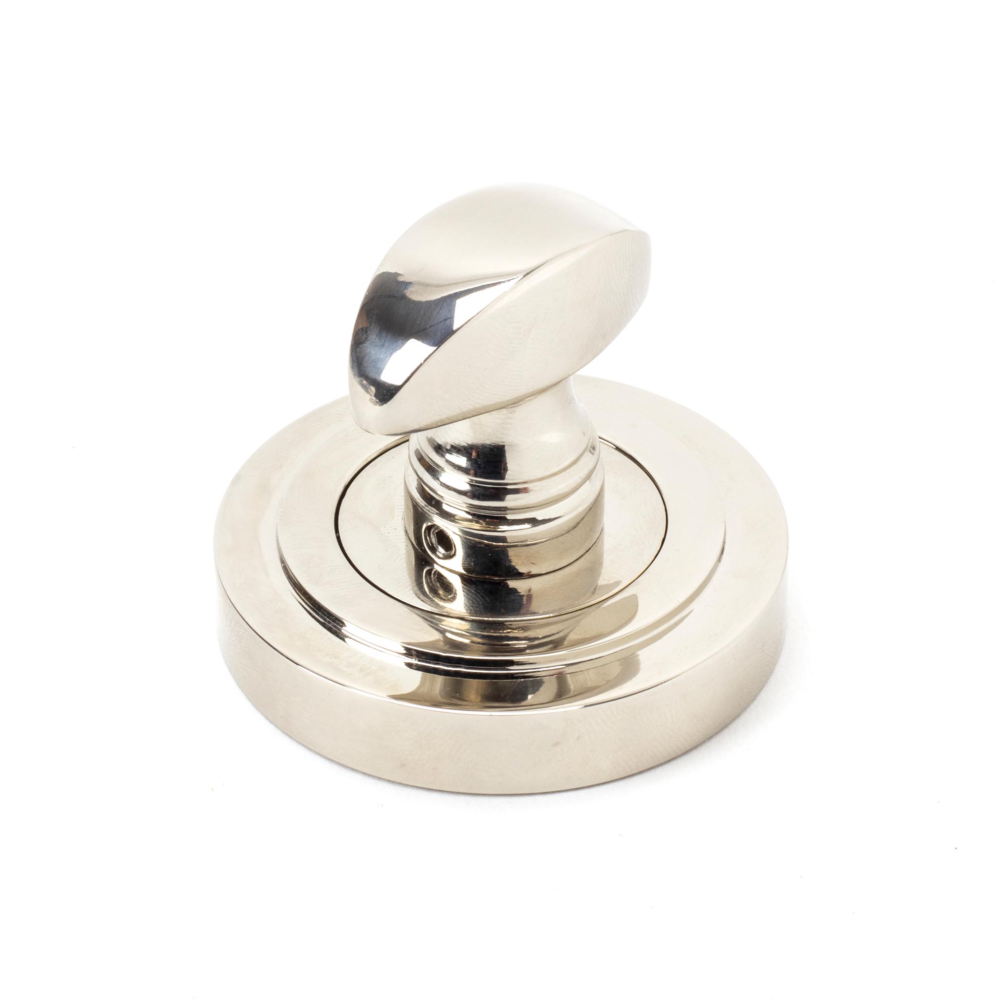 polished nickel round thumbturn set (art deco)