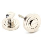 polished nickel round thumbturn set (art deco)