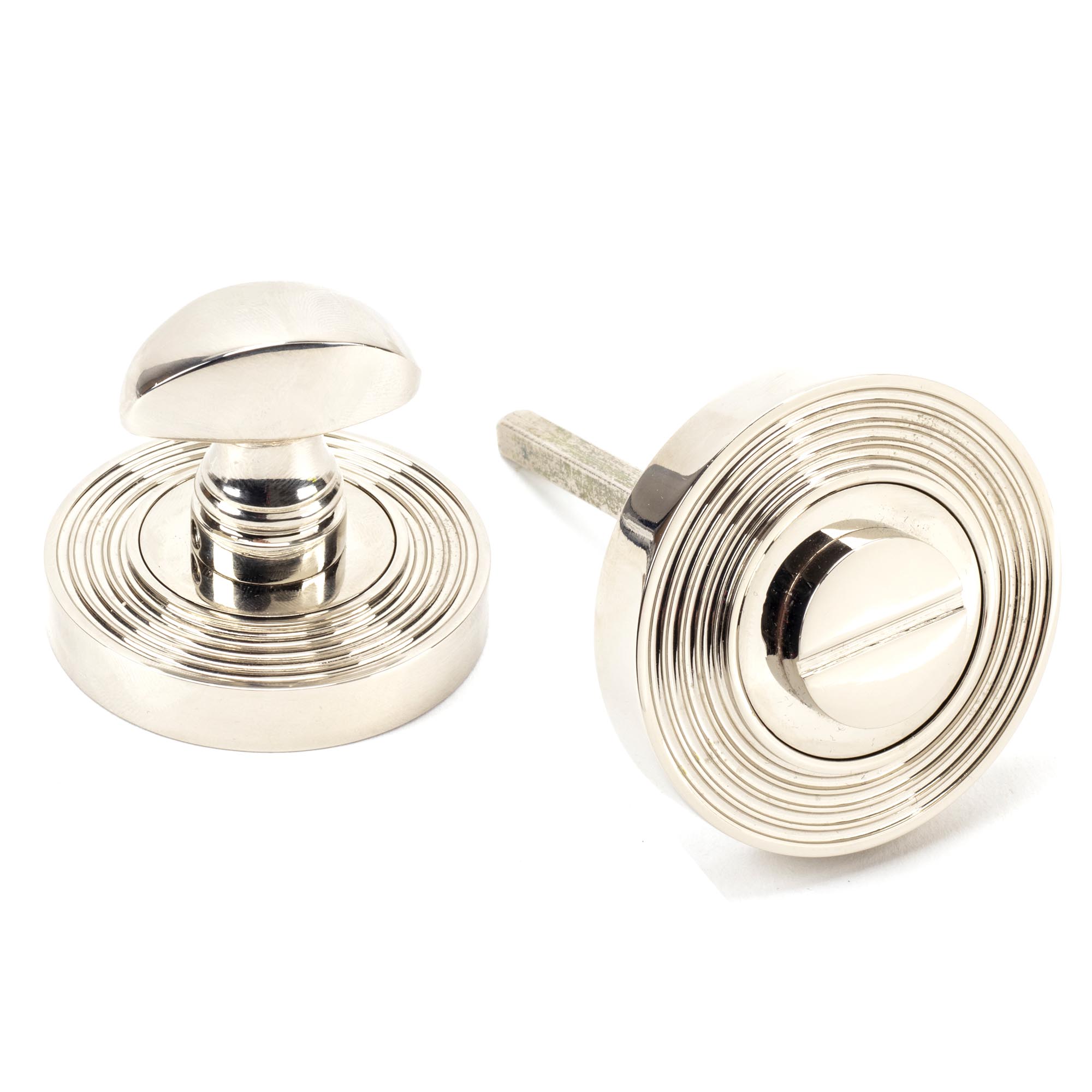 polished nickel round thumbturn set (beehive)