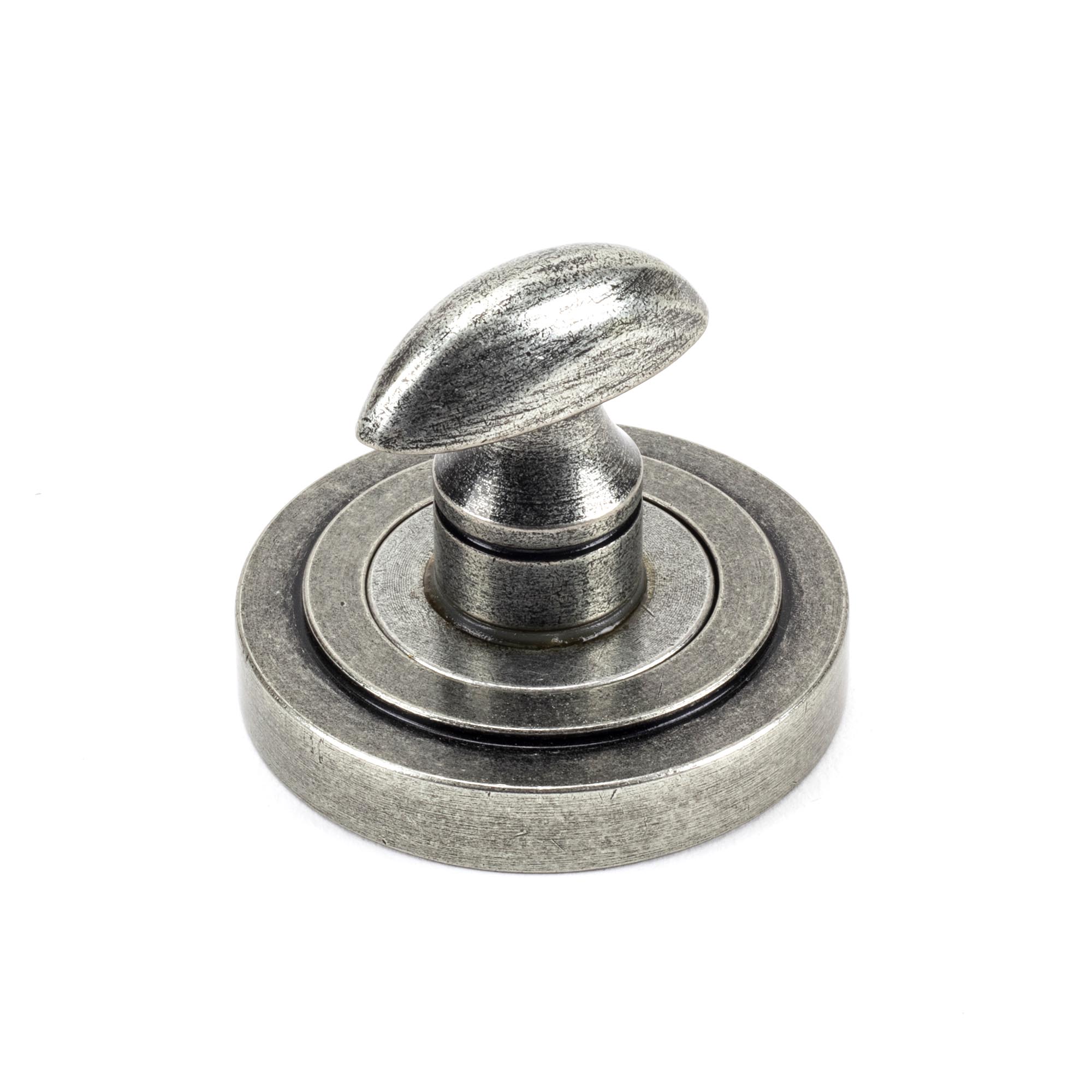 pewter round thumbturn set (art deco)