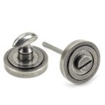 pewter round thumbturn set (art deco)