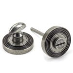 pewter round thumbturn set (beehive)