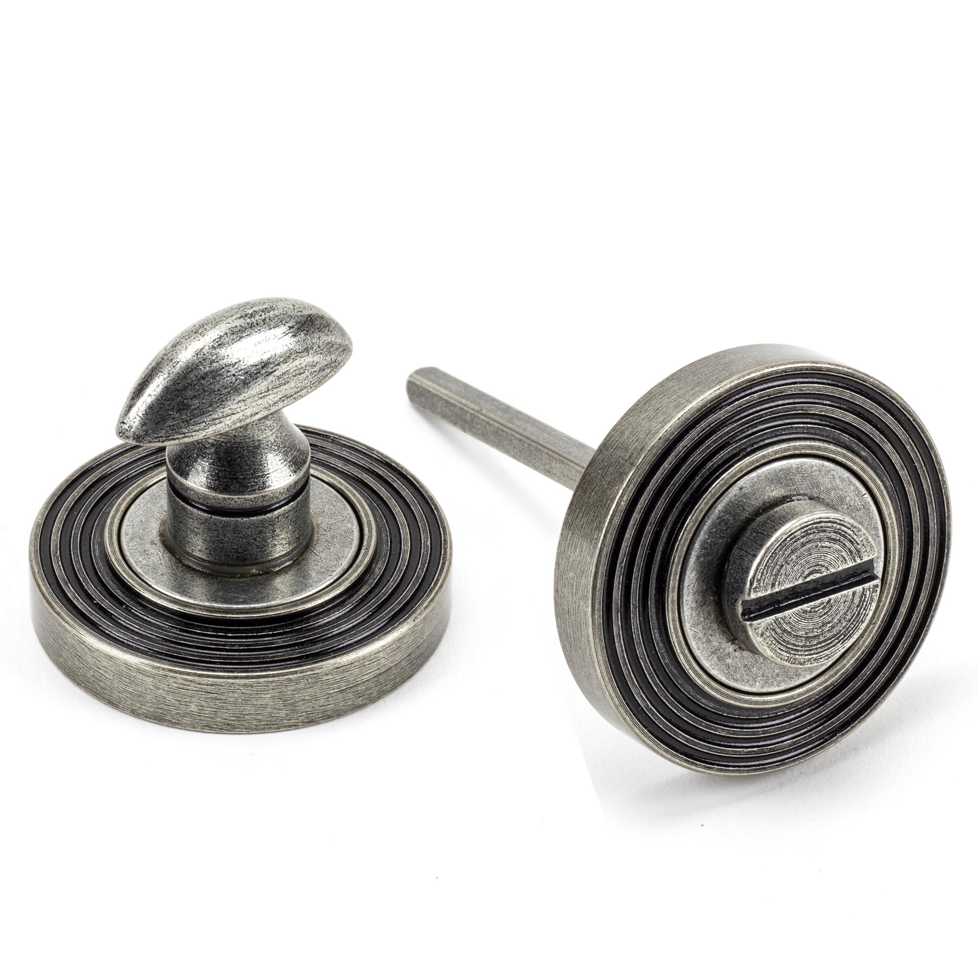 pewter round thumbturn set (beehive)