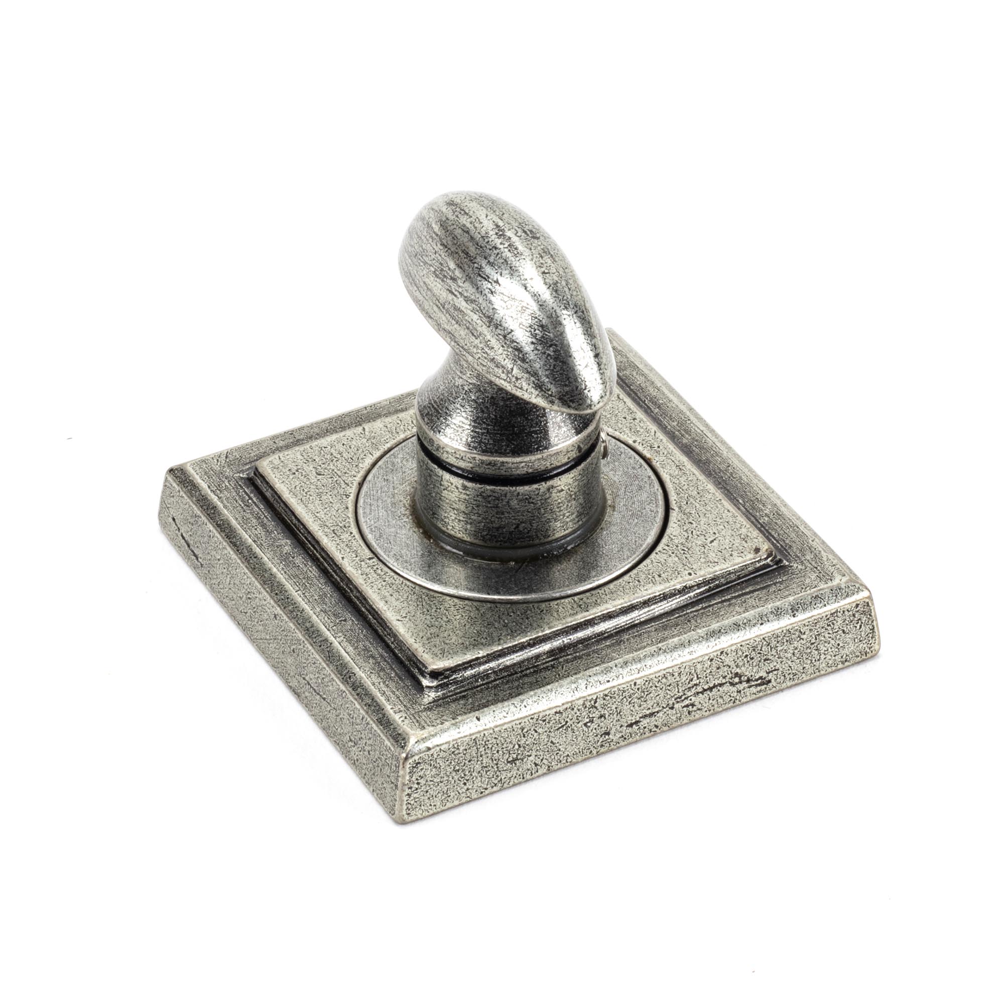 pewter round thumbturn set (square)