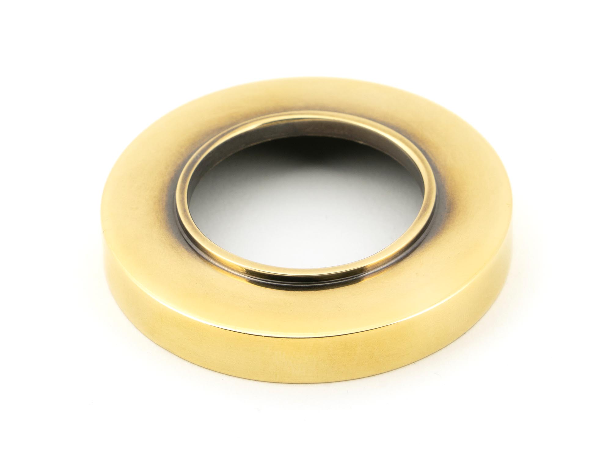 aged brass newbury lever on rose set (plain)