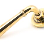 aged brass newbury lever on rose set (plain)