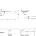 aged brass newbury lever on rose set (art deco)