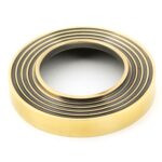 aged brass newbury lever on rose set (beehive)