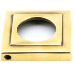 aged brass newbury lever on rose set (square)