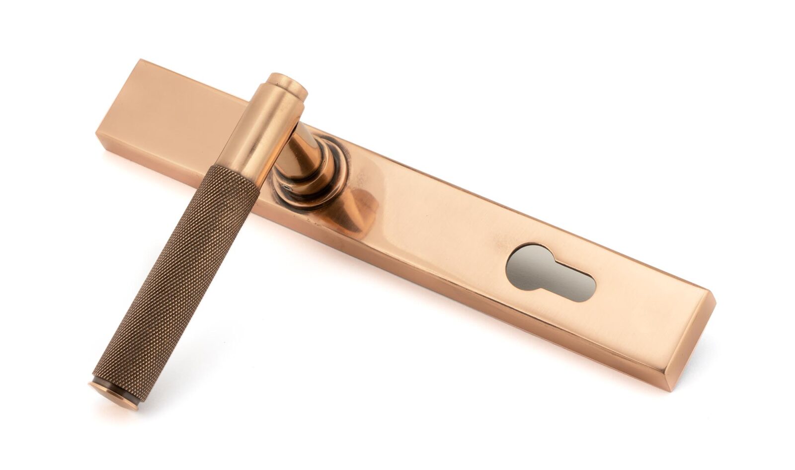 polished bronze brompton slimline lever espag. lock set