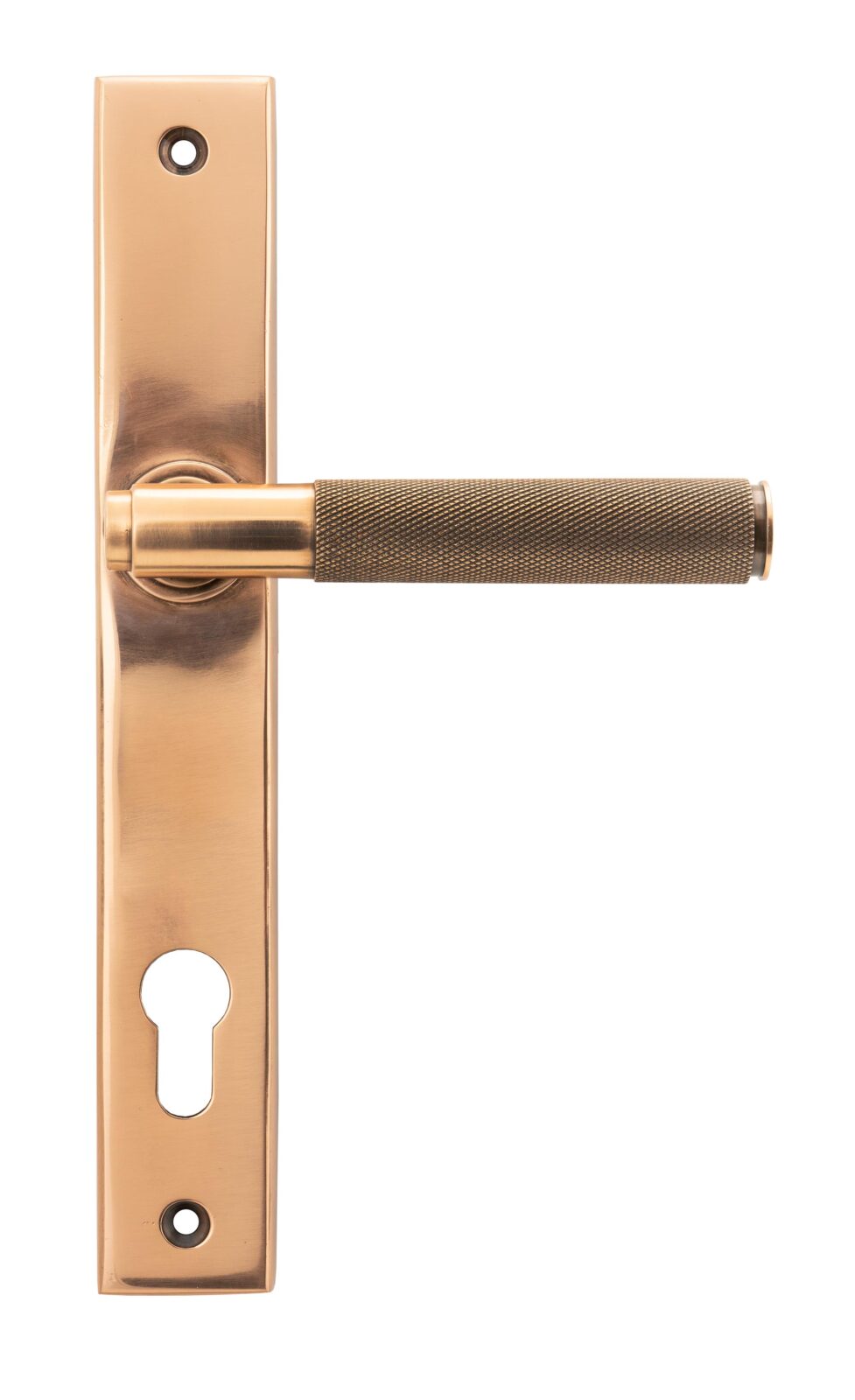 polished bronze brompton slimline lever espag. lock set