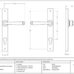 polished bronze avon slimline lever espag. lock set