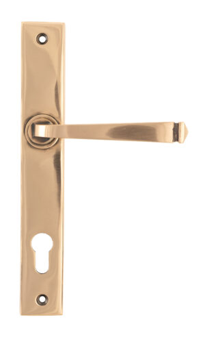 polished bronze avon slimline lever espag. lock set