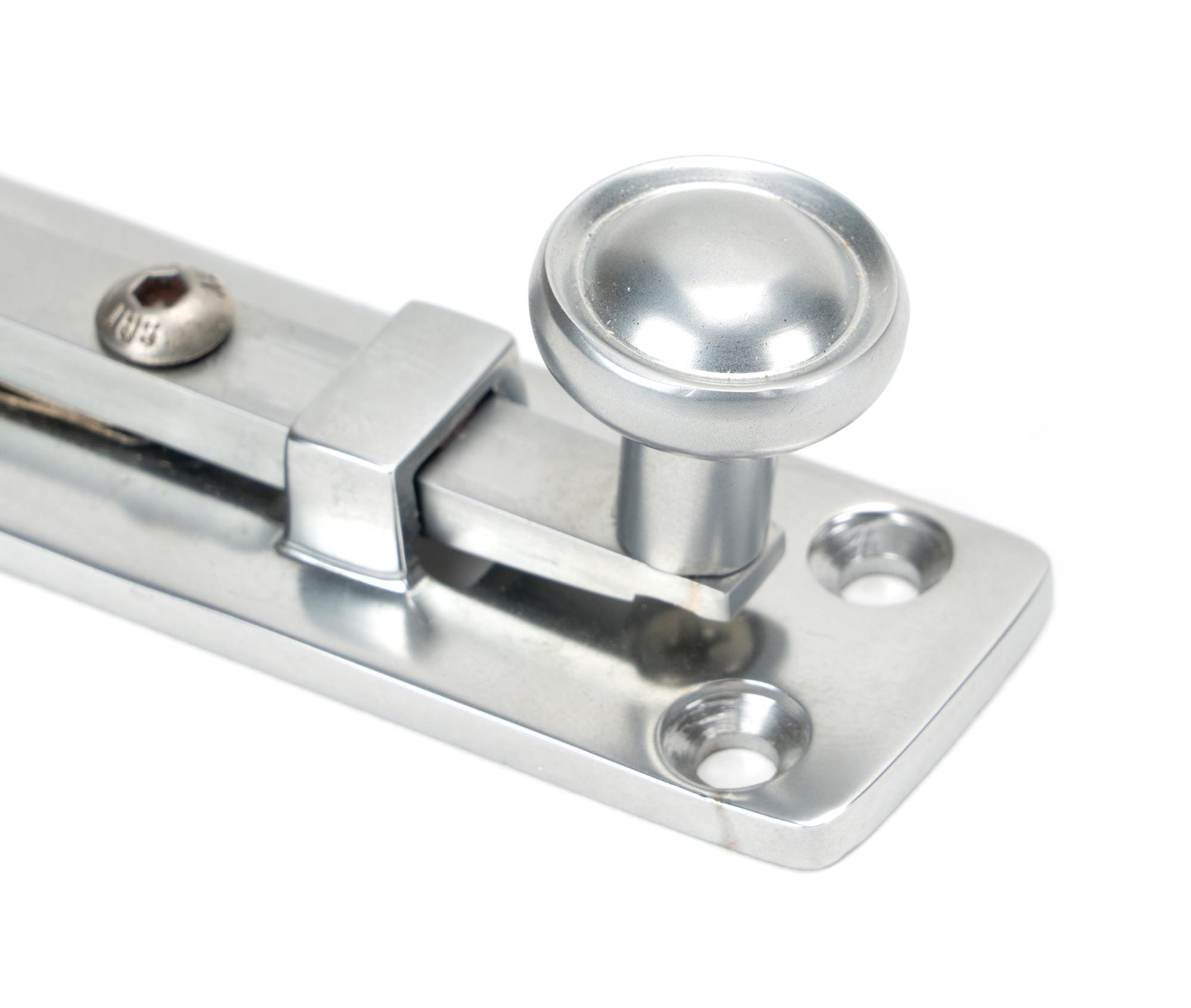 satin chrome 4" universal bolt