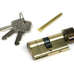 aged brass 30/30 5pin euro cylinder/thumbturn