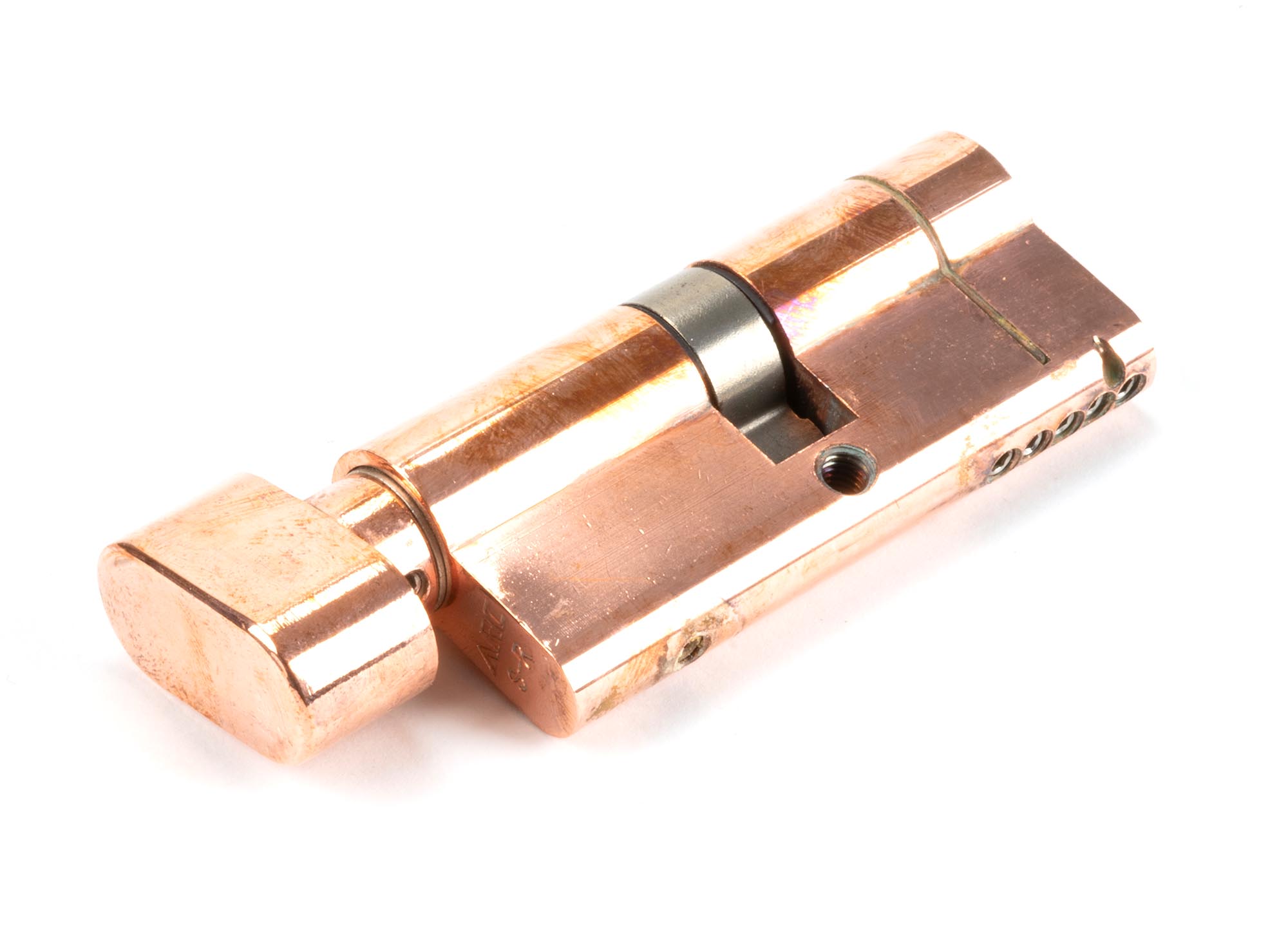 polished bronze 35/35 5pin euro cylinder/thumbturn