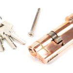 polished bronze 35/35 5pin euro cylinder/thumbturn