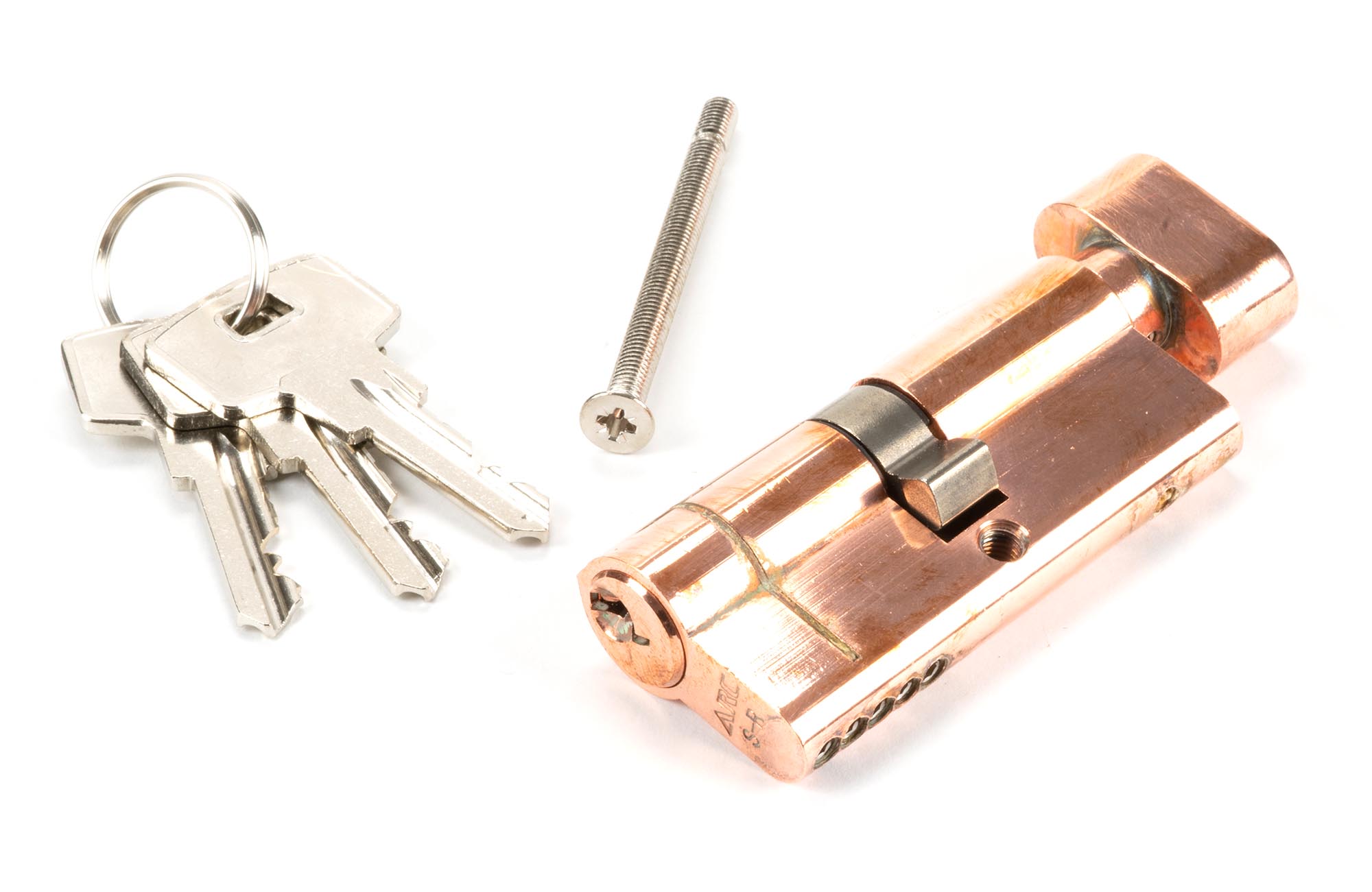 polished bronze 35/35 5pin euro cylinder/thumbturn