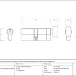 pewter 40/40 5pin euro cylinder/thumbturn