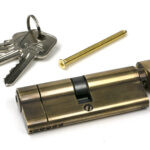 aged brass 40/40 5pin euro cylinder/thumbturn