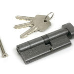 pewter 35t/45 5pin euro cylinder/thumbturn